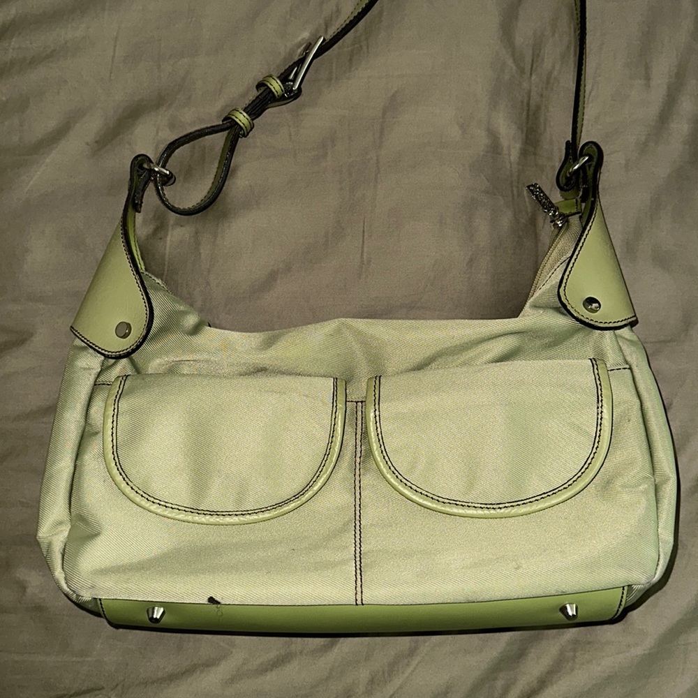 leather sage green bag